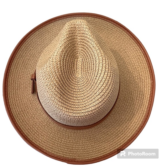 RIAH Leather Trimmed Fedora Hat - Picture 7 of 8